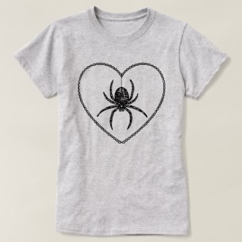 Spider Heart T-shirt by opheliasart at Zazzle