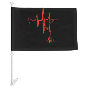 Spider Heartbeat Halloween Party Red And Bloody Car Flag