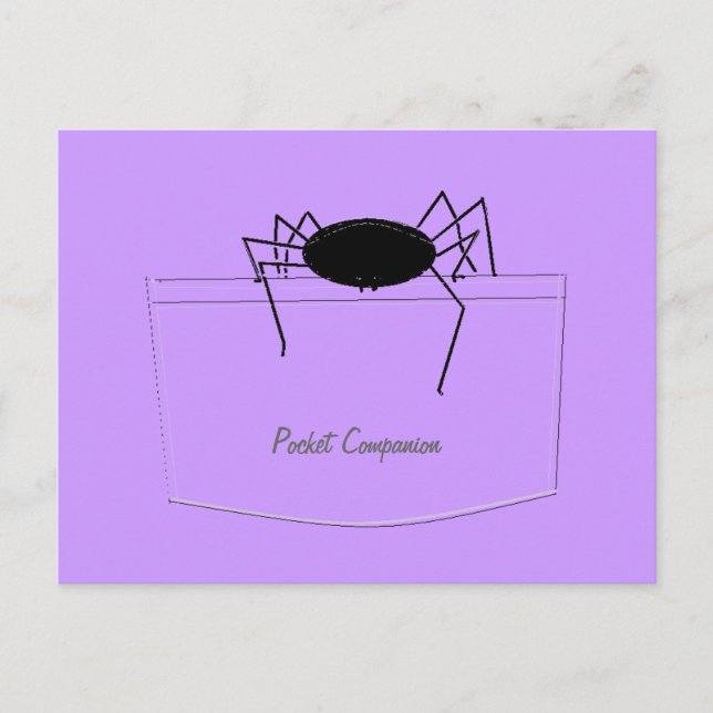 Spider in Pocket Postcard (Front)