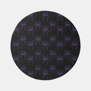 Spider in Purple and Black Outdoor Rug