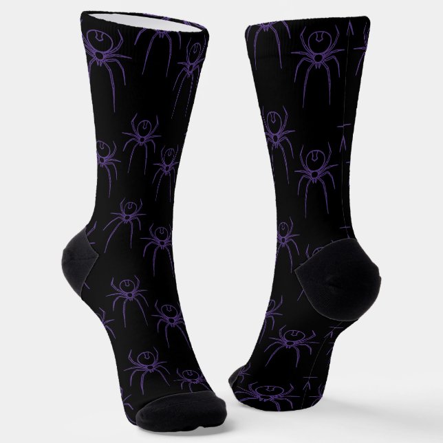 Spider in Purple and Black Socks (Angled)