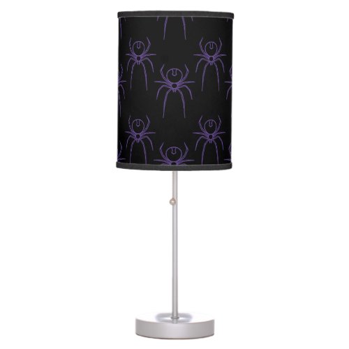Spider in Purple and Black Table Lamp