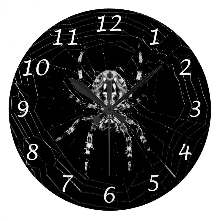 Spider in Web Wall Clock