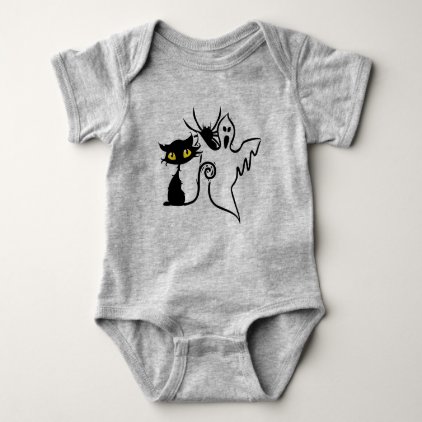 Spider, Kitten &amp; Ghost Baby Jersey Bodysuit