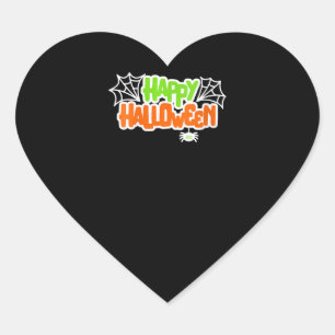 Spider Lovers Happy Halloween Colorful Cute Spider Heart Sticker