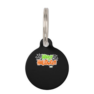 Spider Lovers Happy Halloween Colorful Cute Spider Pet ID Tag