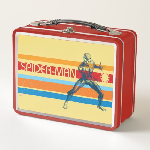 Spider_Man  70s Multi_Colored Bar Graphic Metal Lunch Box