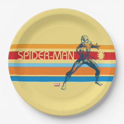 Spider_Man  70s Multi_Colored Bar Graphic Paper Plates