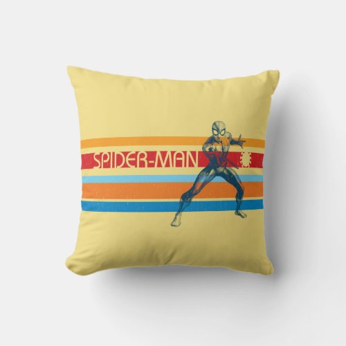 Spider_Man  70s Multi_Colored Bar Graphic Throw Pillow