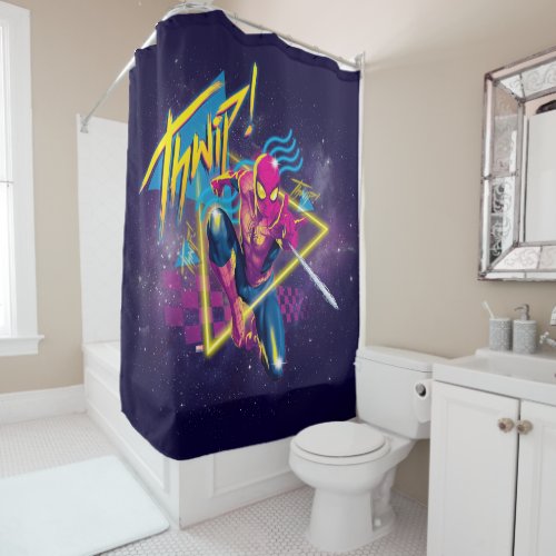 Spider_Man  80s Galactic Thwip Graphic Shower Curtain