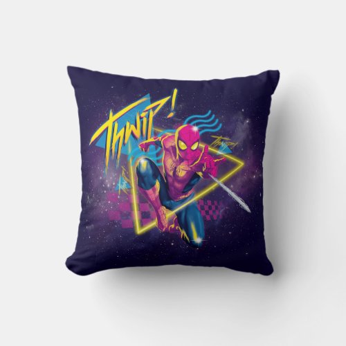 Spider_Man  80s Galactic Thwip Graphic Throw Pillow