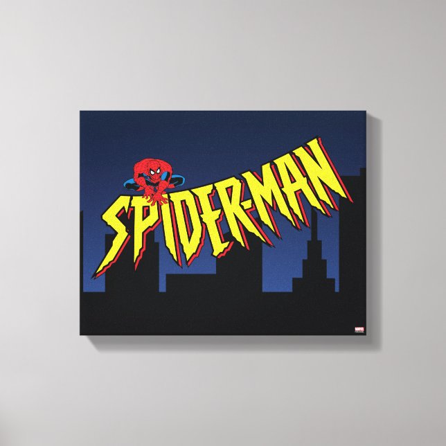 Spider-Man 90's Animated Series Title Screen Canvas Print (Front)