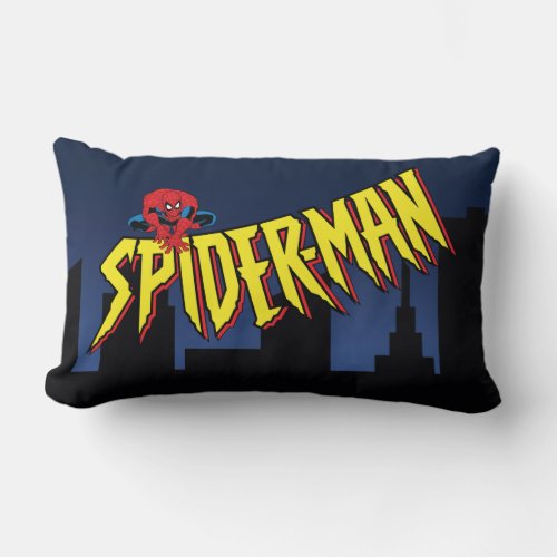 Spider_Man 90s Animated Series Title Screen Lumbar Pillow