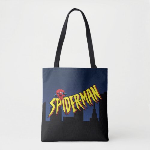 Spider_Man 90s Animated Series Title Screen Tote Bag