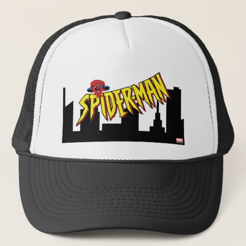 Spider_Man 90s Animated Series Title Screen Trucker Hat