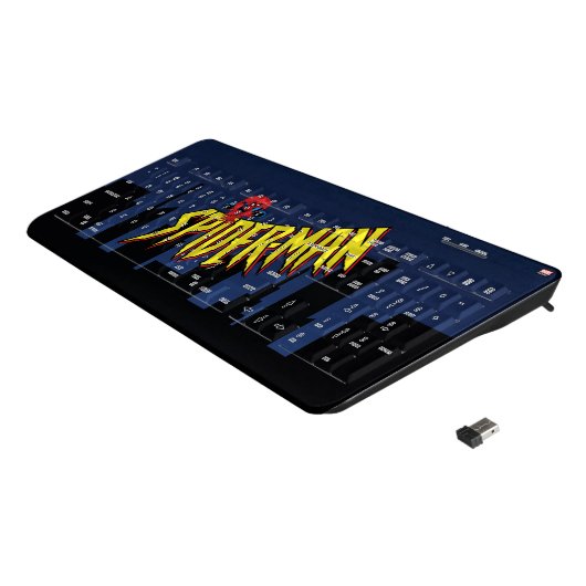 Spider-Man 90's Animated Series Title Screen Wireless Keyboard (Angled)