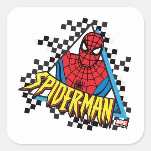 Spider_Man 90s Themed Logo Graphic Square Sticker