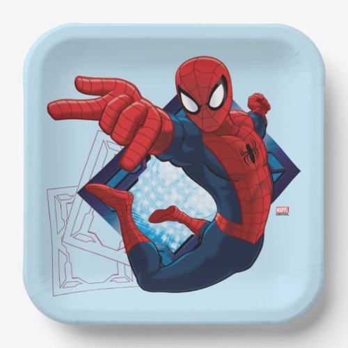 Spider_Man Action Character Badge Paper Plates