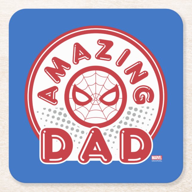Spider-Man | Amazing Dad Square Paper Coaster (Front)