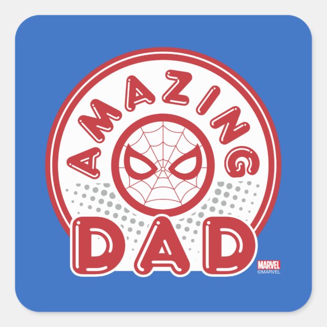 Spider-Man | Amazing Dad Square Sticker (Front)