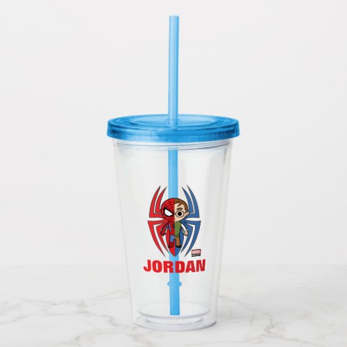 Spider_Man and Peter Parker Dual Identity Acrylic Tumbler