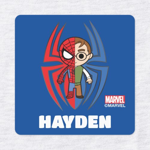 Spider_Man and Peter Parker Dual Identity Kids Labels