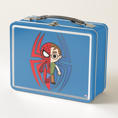 Spider_Man and Peter Parker Dual Identity Metal Lunch Box