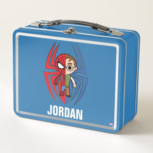 Spider_Man and Peter Parker Dual Identity Metal Lunch Box