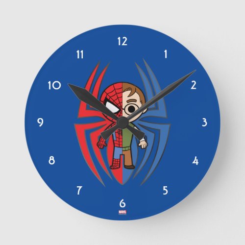 Spider_Man and Peter Parker Dual Identity Round Clock