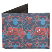 Spider-Man and Spider Logo Pattern Billfold Wallet (Front)