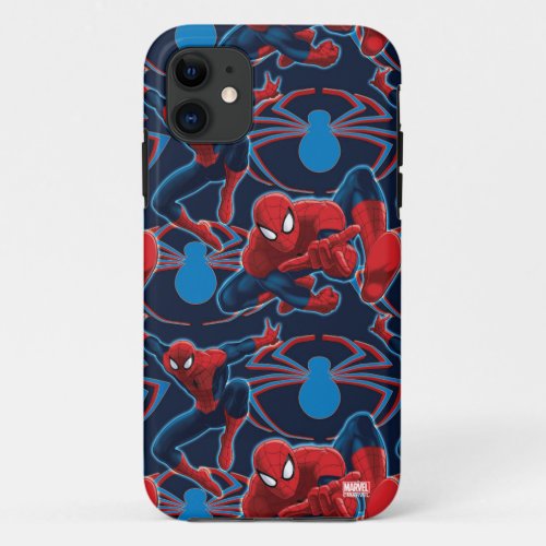 Spider_Man and Spider Logo Pattern iPhone 11 Case