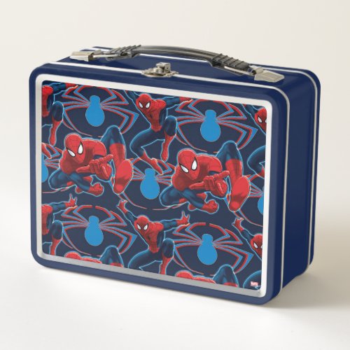 Spider_Man and Spider Logo Pattern Metal Lunch Box