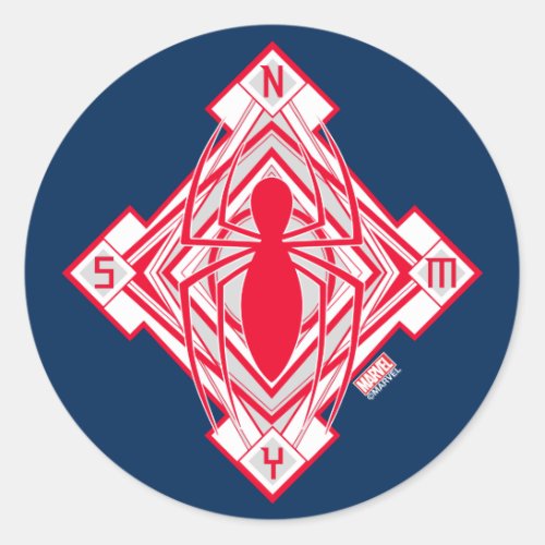 Spider_Man Art Deco NY Emblem Classic Round Sticker