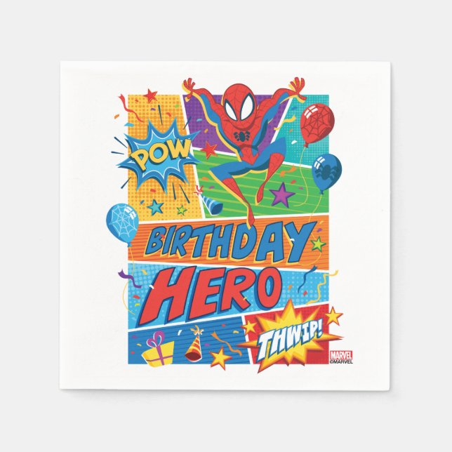 Spider-Man Birthday Hero Napkins (Front)