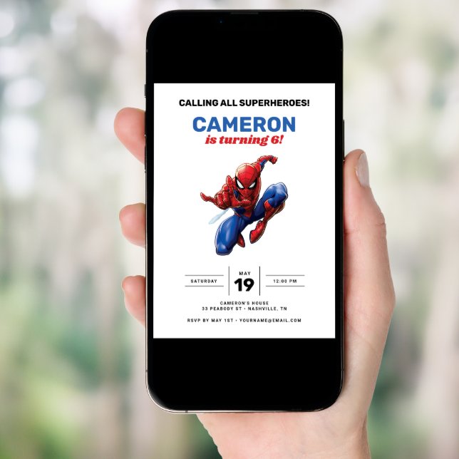 Spider-Man Birthday Invitation (Front Digital)