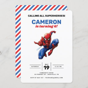 24pack birthday Spiderman Party Invitations with matching envelopes 