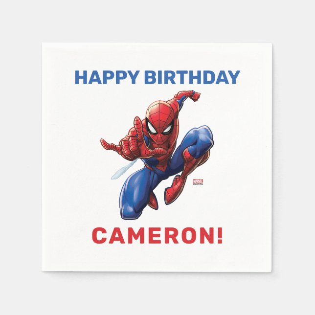 Spider-Man Birthday Napkins (Front)