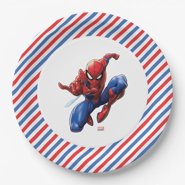 Spider-Man Birthday Paper Plates (Front)