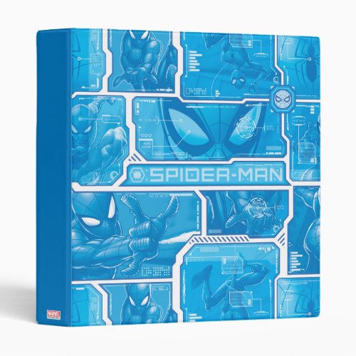 Spider_Man  Blue High Tech Pattern 3 Ring Binder