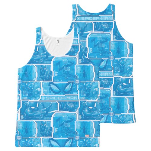 Spider_Man  Blue High Tech Pattern All_Over_Print Tank Top