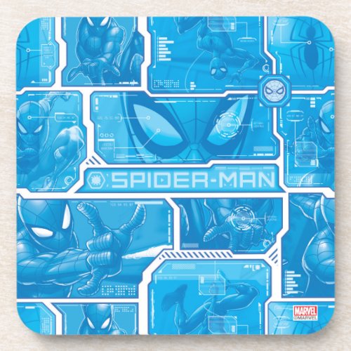 Spider_Man  Blue High Tech Pattern Beverage Coaster