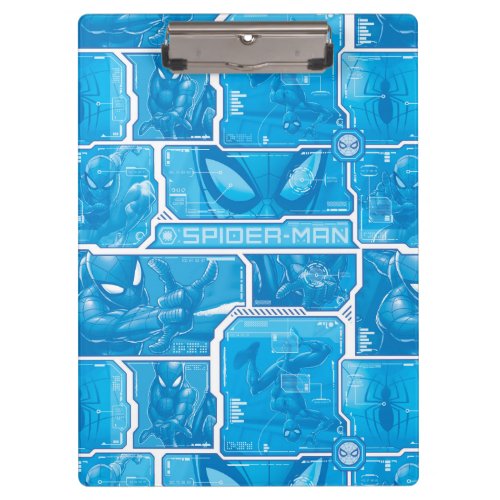 Spider_Man  Blue High Tech Pattern Clipboard