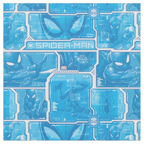 Spider_Man  Blue High Tech Pattern Fabric