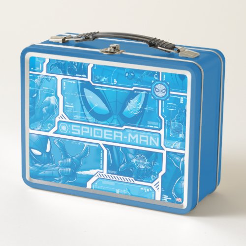 Spider_Man  Blue High Tech Pattern Metal Lunch Box