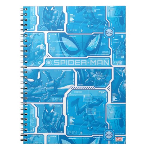 Spider_Man  Blue High Tech Pattern Notebook