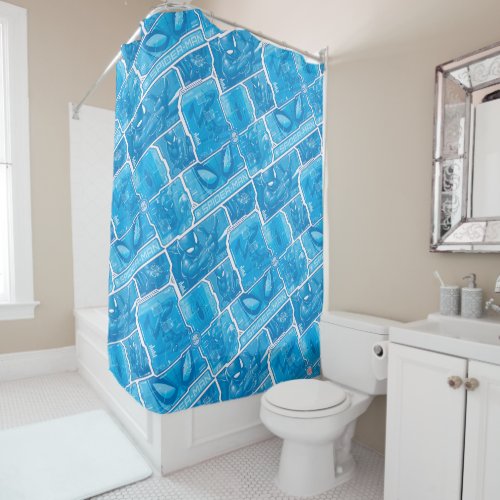 Spider_Man  Blue High Tech Pattern Shower Curtain