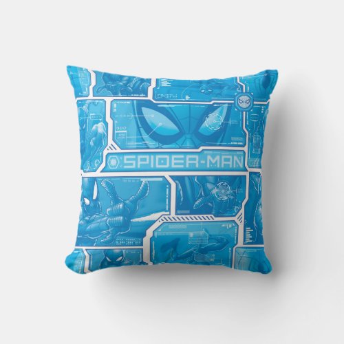 Spider_Man  Blue High Tech Pattern Throw Pillow