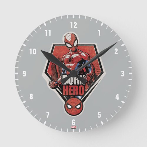 Spider_Man  Born Hero Graphic Round Clock