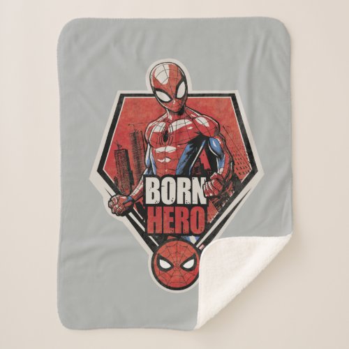 Spider_Man  Born Hero Graphic Sherpa Blanket