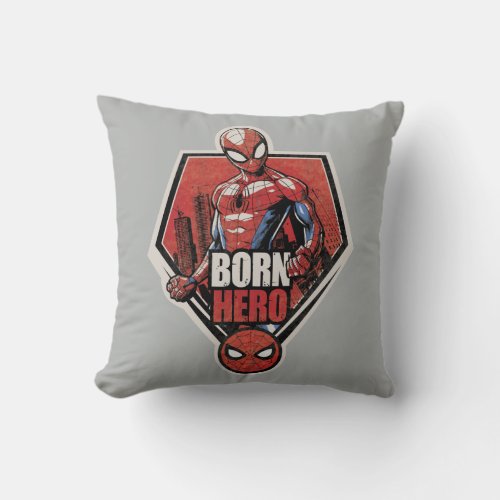 Spider_Man  Born Hero Graphic Throw Pillow